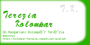 terezia kolompar business card